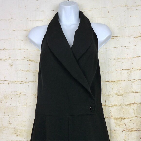 The Limited Scandal Collection Halter Jumpsuit Women 4 Black Wide Legs Altered - Picture 4 of 15